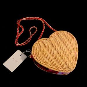 Ted Baker Straw Heart Crossbody Bag